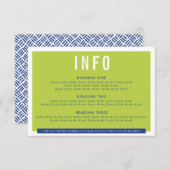 エンクロージャ詳細はっきりしたおもしろいブロック王室のライム青 出欠カード (正面/裏面)