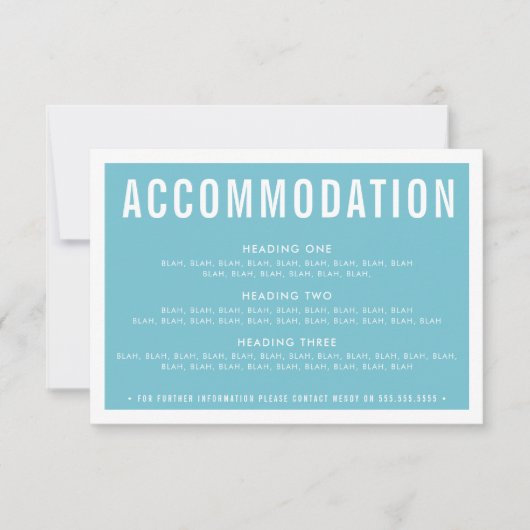 エンクロージャ詳細情報モダンターコイズアクア青 出欠カード (正面)