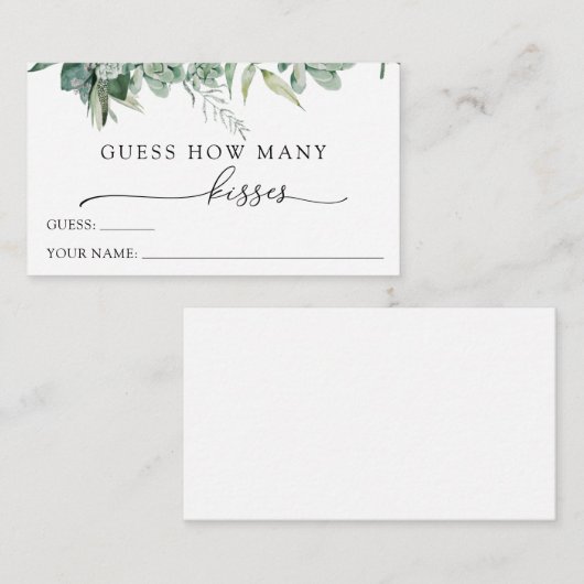 エンクロージャ・カードのキス数を推測 エンクロージャーカード (正面/裏面)