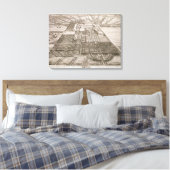 エングラ、グロスター郡のバドミントンハウス キャンバスプリント (インサイチュ (寝室))