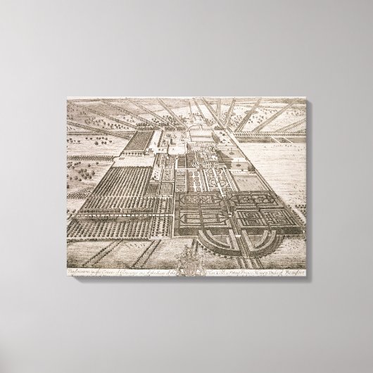 エングラ、グロスター郡のバドミントンハウス キャンバスプリント (正面)