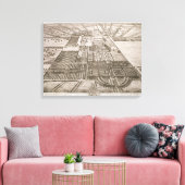 エングラ、グロスター郡のバドミントンハウス キャンバスプリント (インサイチュ (リビング))