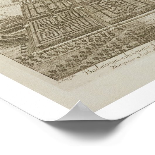 エングラ、グロスター郡のバドミントンハウス ポスター (角)