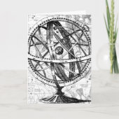 エングレービング地球地球ヴィンテージの複雑なレトロマップ カード (正面)