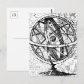 エングレービング地球地球ヴィンテージの複雑なレトロマップ ポストカード (正面/裏面)