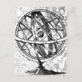 エングレービング地球地球ヴィンテージの複雑なレトロマップ ポストカード (正面)