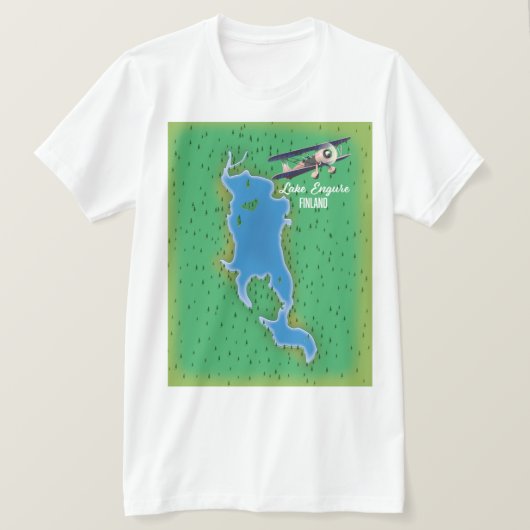 エングレ湖 フィンランド 地図 Tシャツ (デザイン正面)