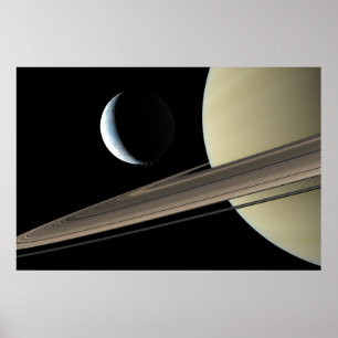 エンケラドゥスと土星 ポスター