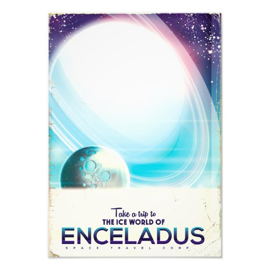エンケラドゥス宇宙旅行ビンテージポスター フォトプリント            (正面)
