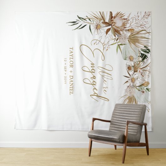 エンゲージメントのお知らせ | ボヘミアンスタイルのエンゲージメントパーティー タペストリー (インサイチュ(横))