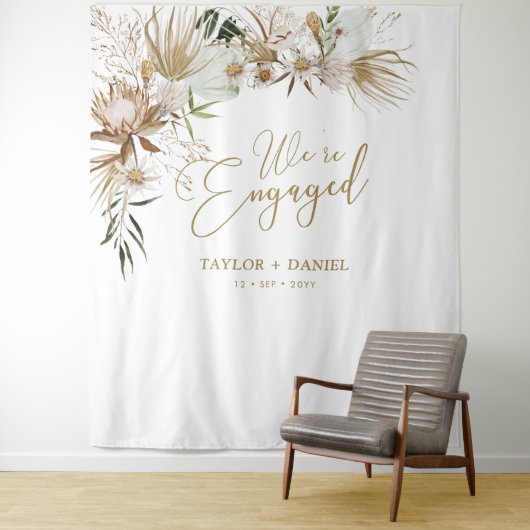エンゲージメントのお知らせ | ボヘミアンスタイルのエンゲージメントパーティー タペストリー (インサイチュ)