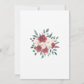 エンゲージメントパーティーのカップルシャワーフレーム ゴールド レッド 招待状 (裏面)