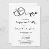 エンゲージメントパーティーのサプライズ招待 招待状 (正面/裏面)