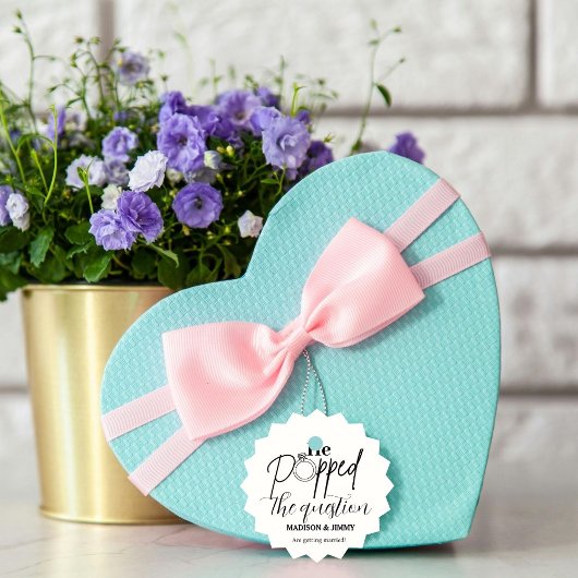 エンゲージメントパーティーのステッカー、彼はプロポーズした フェイバータグ