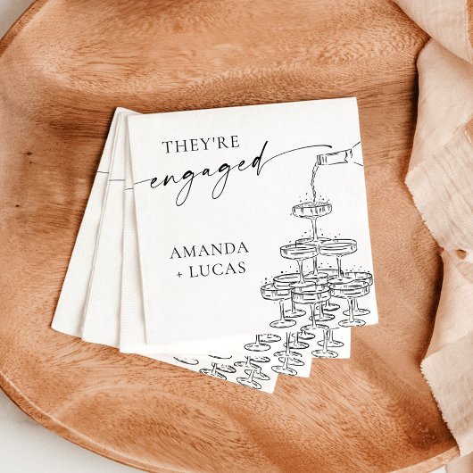 エンゲージメントパーティーのナプキン、シャンパンタワー スタンダードカクテルナプキン