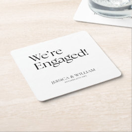 エンゲージメントパーティーのミニマルなスタイル スクエアペーパーコースター