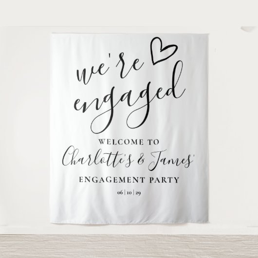 エンゲージメントパーティーの写真用背景 タペストリー (正面)