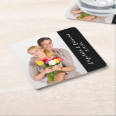 エンゲージメントパーティーの写真 スクエアペーパーコースター (アングル)