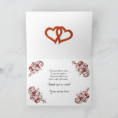エンゲージメントパーティーの感謝カード ワインとバラ サンキューカード (内部)