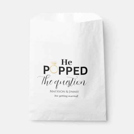 エンゲージメントパーティーの景品として、彼はプロポーズした フェイバーバッグ (正面)