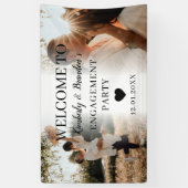 エンゲージメントパーティーカスタム2枚の写真コラージュウェルカム 横断幕 (縦)