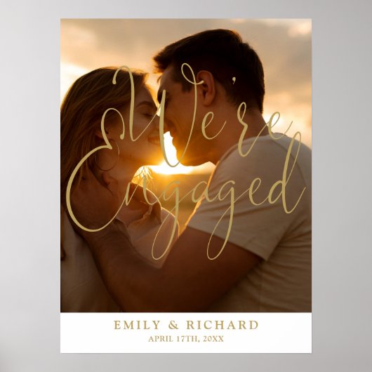 エンゲージメントパーティー写真ウェルカムサイン ポスター (正面)
