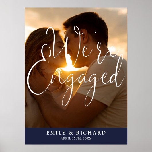 エンゲージメントパーティー写真歓迎看板 ウェルカムサイン ポスター (正面)