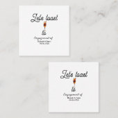 エンゲージメントパーティー名日付の乾杯グラス スクエア名刺 (正面/裏面)