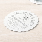 エンゲージメントパーティー招待チケット紙コースター ペーパーコースター (アングル)