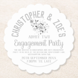 エンゲージメントパーティー招待チケット紙コースター ペーパーコースター