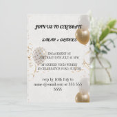 エンゲージメントパーティー招待状テンプレート 手描きの絵 招待状 (スタンド正面)