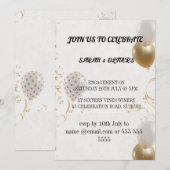 エンゲージメントパーティー招待状テンプレート 手描きの絵 招待状 (正面/裏面)