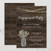 エンゲージメントパーティー招待状 - ラスティックウッド 招待状 (正面/裏面)