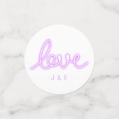 エンゲージメントパーティー装飾カスタム写真ネオンラブ コンフェッティ (スモール正面)