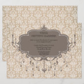 エンゲージメントパーティー アンティークシャンデリア フォト 招待状 (正面/裏面)