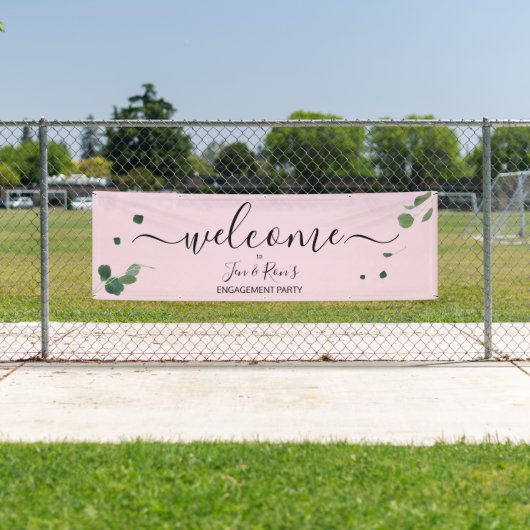 エンゲージメントパーティー ウェルカムサイン ユーカリ ウェディング 横断幕 (インサイチュ)