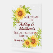 エンゲージメントパーティー ウェルカム フラワル サンフラワー アクリルサイン (傾斜)