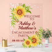 エンゲージメントパーティー ウェルカム フラワル サンフラワー アクリルサイン (ウェディング)