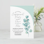 エンゲージメントパーティー カップルシャワー ユーカリの葉 招待状 (スタンド正面)