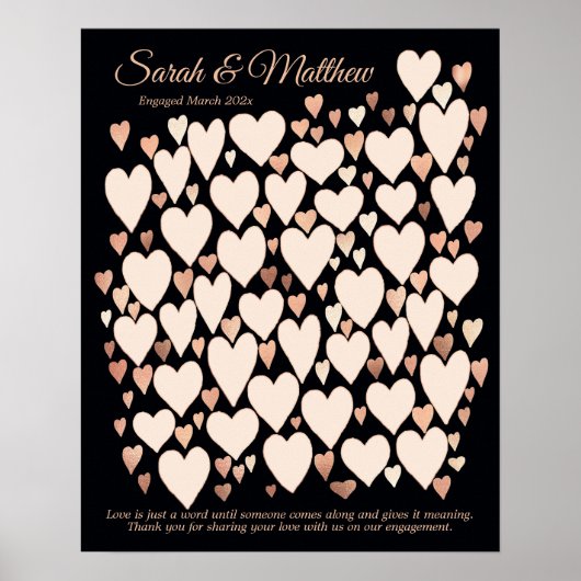 エンゲージメントパーティー カップル ゲストブック ポスター (正面)