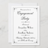 エンゲージメントパーティー シック エレガント オーダーメイドパーティー 招待状 (正面)