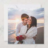 エンゲージメントパーティー ダスティーブルー ピザ モダン 招待状 (裏面)