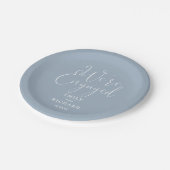エンゲージメントパーティー ダスティーブルー ペーパープレート (アングル)