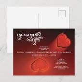 エンゲージメントパーティー、ツーハーツポストカード インビテーションポストカード (正面/裏面)