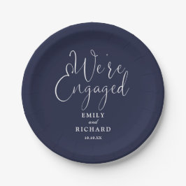 エンゲージメントパーティー ネイビーブルー ペーパープレート