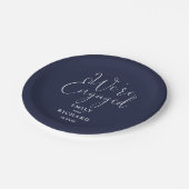 エンゲージメントパーティー ネイビーブルー ペーパープレート (アングル)