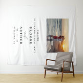 エンゲージメントパーティー フォトブース 背景ボード 写真付き タペストリー (インサイチュ(横))