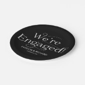 エンゲージメントパーティー ブラック ペーパープレート (アングル)