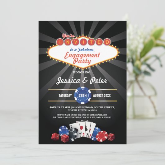エンゲージメントパーティー ラスベガス カジノ サイコロ 招待状 (スタンド正面)