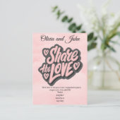 エンゲージメントパーティー - 愛をシェアしよう。編集可能 ポストカード (スタンド正面)